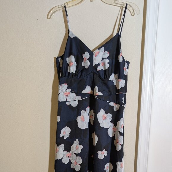 Banana Republic Navy Blue Black Orchid Maxi Dress - Picture 1 of 8